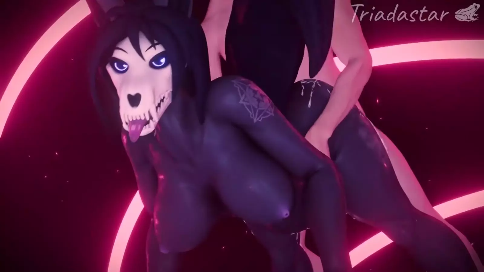 Dark realm of hentai as leggings and mysterious alluring tomcat footwear